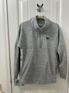 Victoria's Secret PINK Gray Half-Zip Pullover Sweatshirt